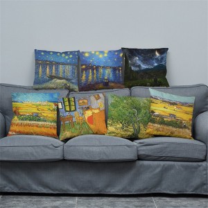Al por mayor boda regalo cojín cubierta arte clásico europeo Van Gogh pintura al óleo almohada cubierta hogar sofá decorativo funda de almohada ali-93703432
